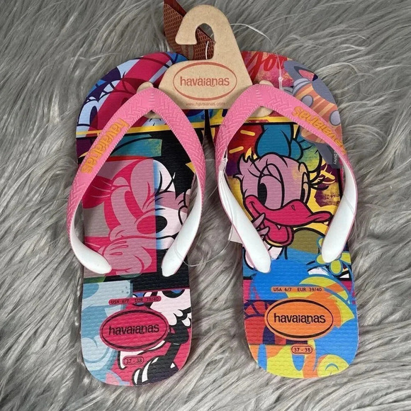 Havaianas Disney Minnie Mouse & Daisy Flip Flops Womens Size 6/7 Sandals New - Picture 6 of 6